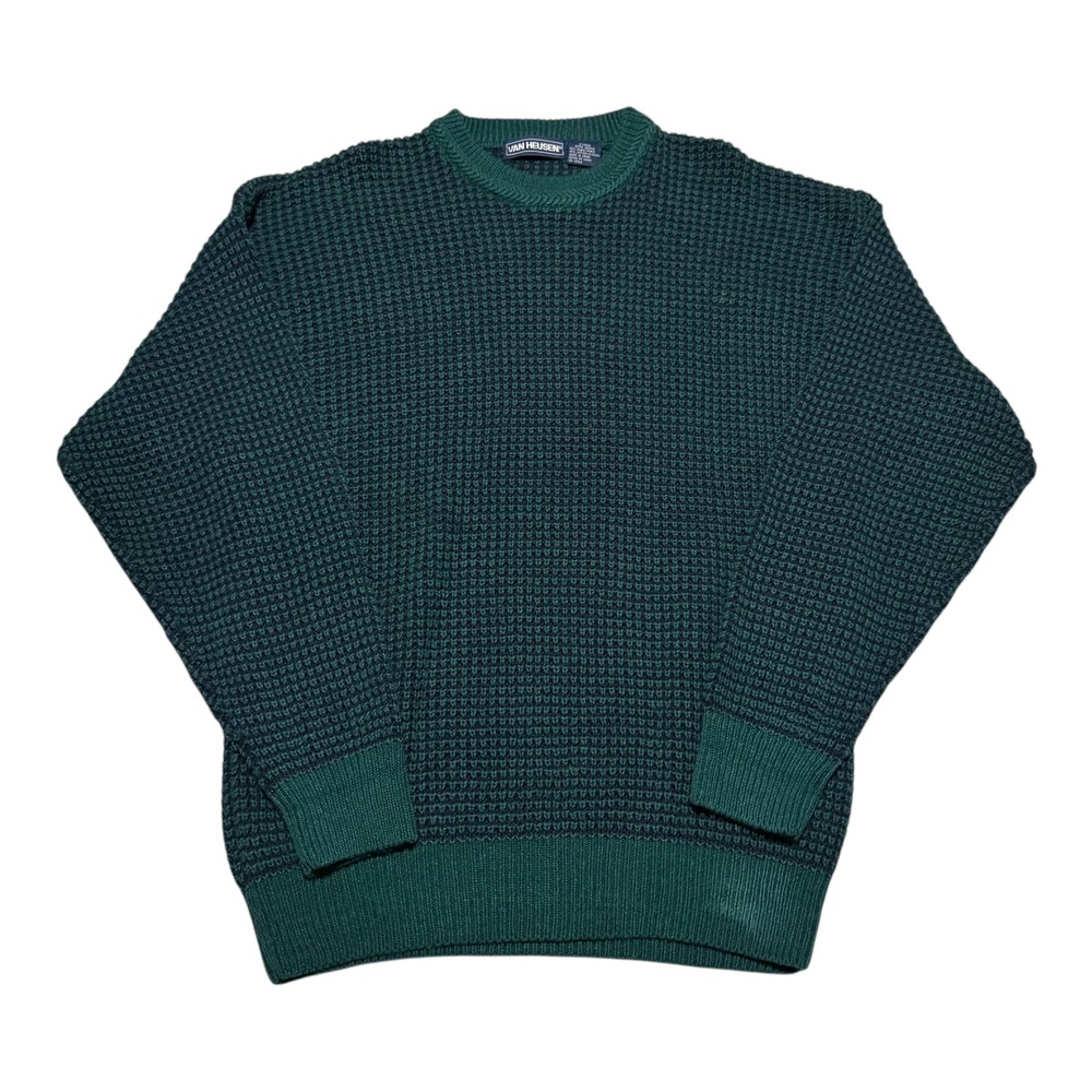 Vintage 90s Van Heusen Knit Fisherman Crewneck Sweater Mens XL (Fits Large) FLAW